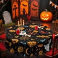 thumbnail image 3 of Halloween Tablecloth Round Table Cloth Pumpkin Ghost Table Cover 60Inch Table Cover, 3 of 7
