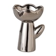 thumbnail image 3 of Soporte para macetas, jarrón de cerámica para flores, pequeño jarrón para flores, jarrón minimalista Plata con forma de rosa, 3 of 9