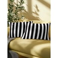 thumbnail image 5 of 1 Pack Outdoor Throw Pillow, Black Striped Waterproof Pillow with Insert Included, Modern Farmhouse Black White Stripes Decorative Accent Cushion Lumbar Pillows for Patio Porch, 12 x 20 In, 5 of 8