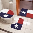 thumbnail image 4 of Blue Red White Texas Flag with Star,Bath Mat 3 Piece Bathroom Rug Set,Minimalistic Geometric Stripe Non Slip Bath Rug Contour Mat and Toilet Lid Cover,Absorbent Shower Mats Bath Rugs and Mats Sets, 4 of 8