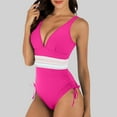 thumbnail image 1 of Traje de baño de una pieza para mujer, conjuntos de bikini para mujer, bikini liso sin espalda, traje de baño de dos piezas con vendaje, conjunto de ropa de playa para mujer, 1 of 4