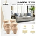 thumbnail image 5 of 4 inch / 10cm Wooden Furniture Legs, Tchosuz Pack of 4 Unfinished Solid Wood Turned DIY Replacement Bun Feet with M8 Hanger Bolts & T-Nuts or Sofa Couch Cabinet Recliner Ottoman Riser, 5 of 6