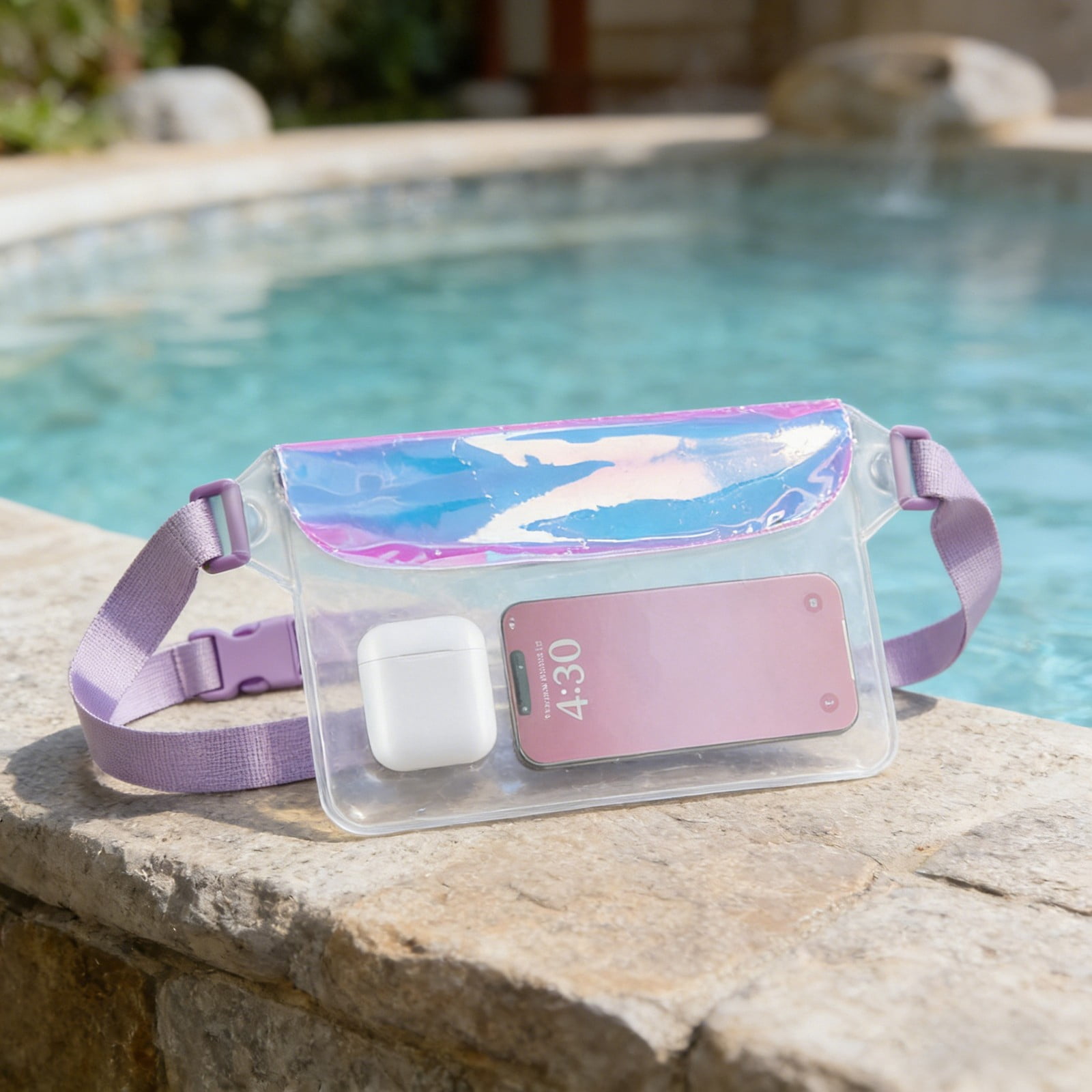 Waterproof Phone Waist Bag, Waterproof Pouch for Swimming, Kayaking, Boating, Travel, Beach, Pool, Fits Phones Up to 7 Inches, Adjustable Waist Strap