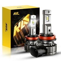 H11/H8/H16 LED Fog Light Bulbs or DRL, 6000 Lumens 6500K Cool White Light, 300% Brightness, CSP LED Chips Fog Lamps Replacement for Cars, Play and Plug (Pack of 2)