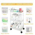 thumbnail image 6 of Baby Diaper Caddy, Plastic Movable Cart for Newborn Nursery Essentials Diaper Storage Caddy Organizer for Changing Table & Crib, Easy to Assemble, Beige, 6 of 6