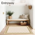 thumbnail image 3 of ODIKA 5'x7' Machine Washable Non-Slip Area Rug, Lattice Hallway with Interlocking Trellis High Traffic Rug, Ivory, 661275, 3 of 7