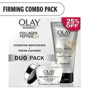 Olay Regenerist Collagen Peptide 24 Duo Pack, Everyday Care, Face Wash 5.0 fl oz, Moisturizer 1.7 oz