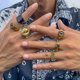 thumbnail image 2 of Conjunto de anillos de 6 piezas de cristal geométrico, conjunto Retro de aleación de moda a la moda con personalidad Simple para hombres, oro de imitación 02726 Sailing Electrónica, 2 of 6