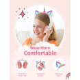thumbnail image 3 of Auriculares YUSONIC Unicorn Kids Bluetooth plegables en blanco y rosa, 3 of 7