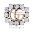 thumbnail image 1 of Broche de cristal con letras, broche inicial con diamantes de imitación para mujer, elegante fiesta de boda ER, 1 of 5