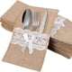 thumbnail image 1 of Bolsa de Arpillera de Encaje de Yute, 20 Piezas Bolsa de Encaje de Arpillera de Yute Bolsas de Cubiertos de Yute Soporte para Bolsa de Cubiertos Bolsa de Cuchillo de Yute y Encaje Decoración para Fiesta de Navidad Mesa de Boda (10 x 22,5 cm) ER, 1 of 5