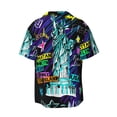 thumbnail image 2 of Fotbe New York City print Short Sleeve Button Down Shirts for Men Casual Summer Beach Wrinkle Free Shirt-X-Large, 2 of 7