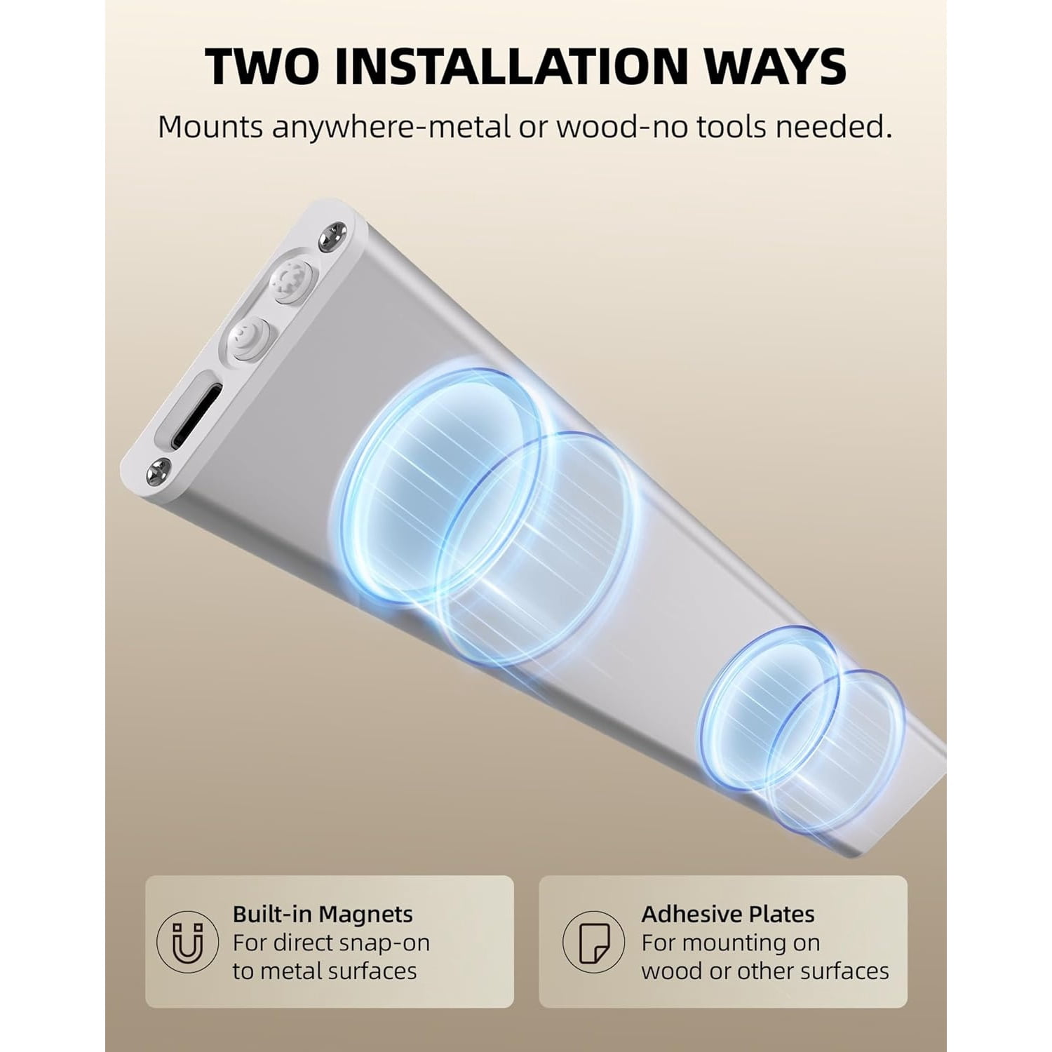 6-Pack Under Cabinet Lighting Wireless, LED Motion Sensor Light Indoor, Rechargeable Closet Lights Battery Operated, Dimmable & 3 Color Temps, Under Counter Lights for Kitchen, Stairs (8inch)