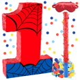 thumbnail image 1 of Piñata RUISUER Spider número 1 de 40 cm con barra y confeti, 1 of 7