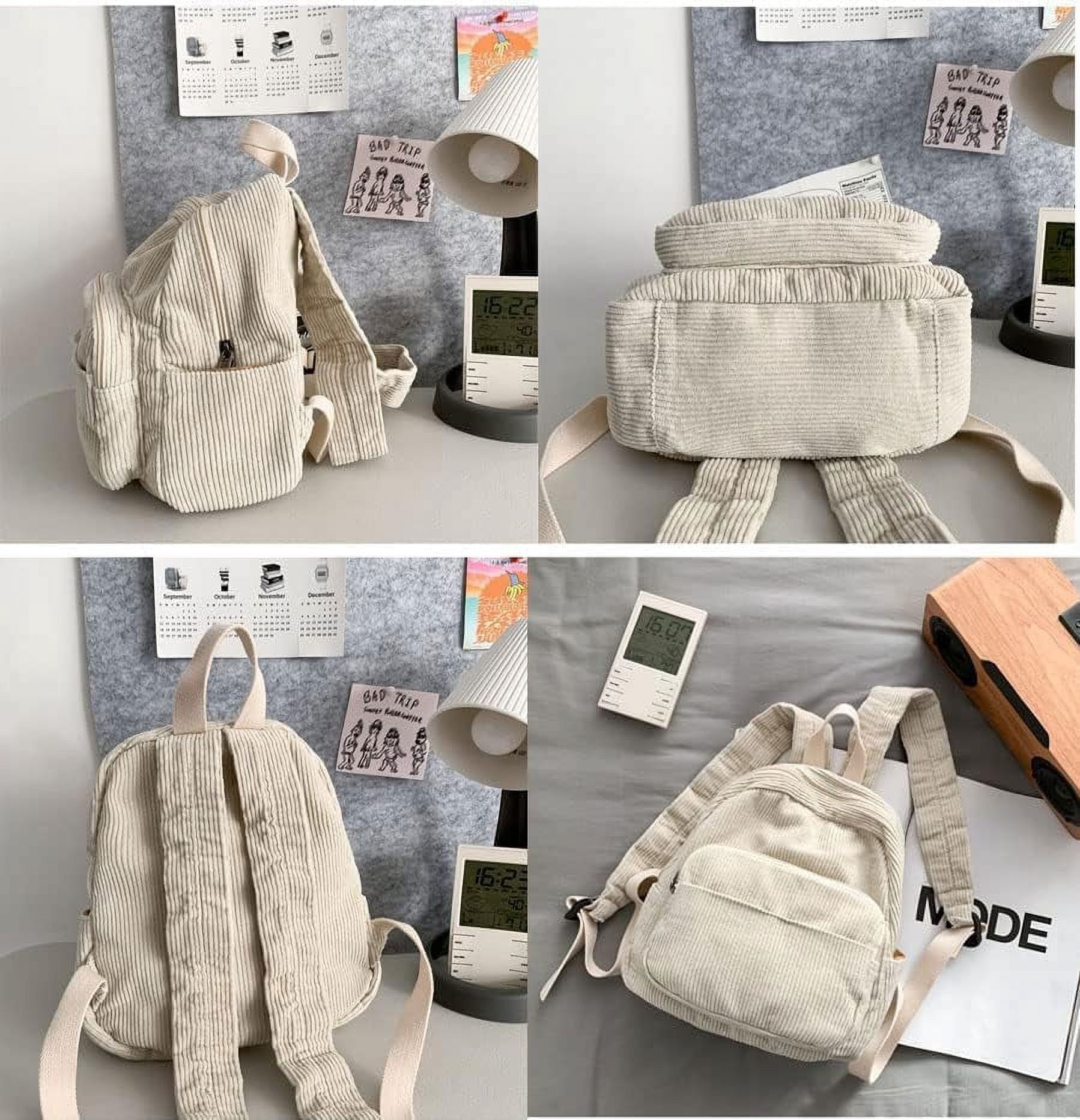 5481 Small Backpack Purse - Cute Mini Corduroy Bookbag - Aesthetic Tiny Corduroy vibes ?✨ Mini backpack for all your little  main image 4