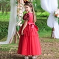 thumbnail image 4 of HAWEE Princess Dress sequins Bubble Sleeve Wedding Dress,Children's Performance Puffy Skirts Christmas Dress Casual Wear, 4 of 5