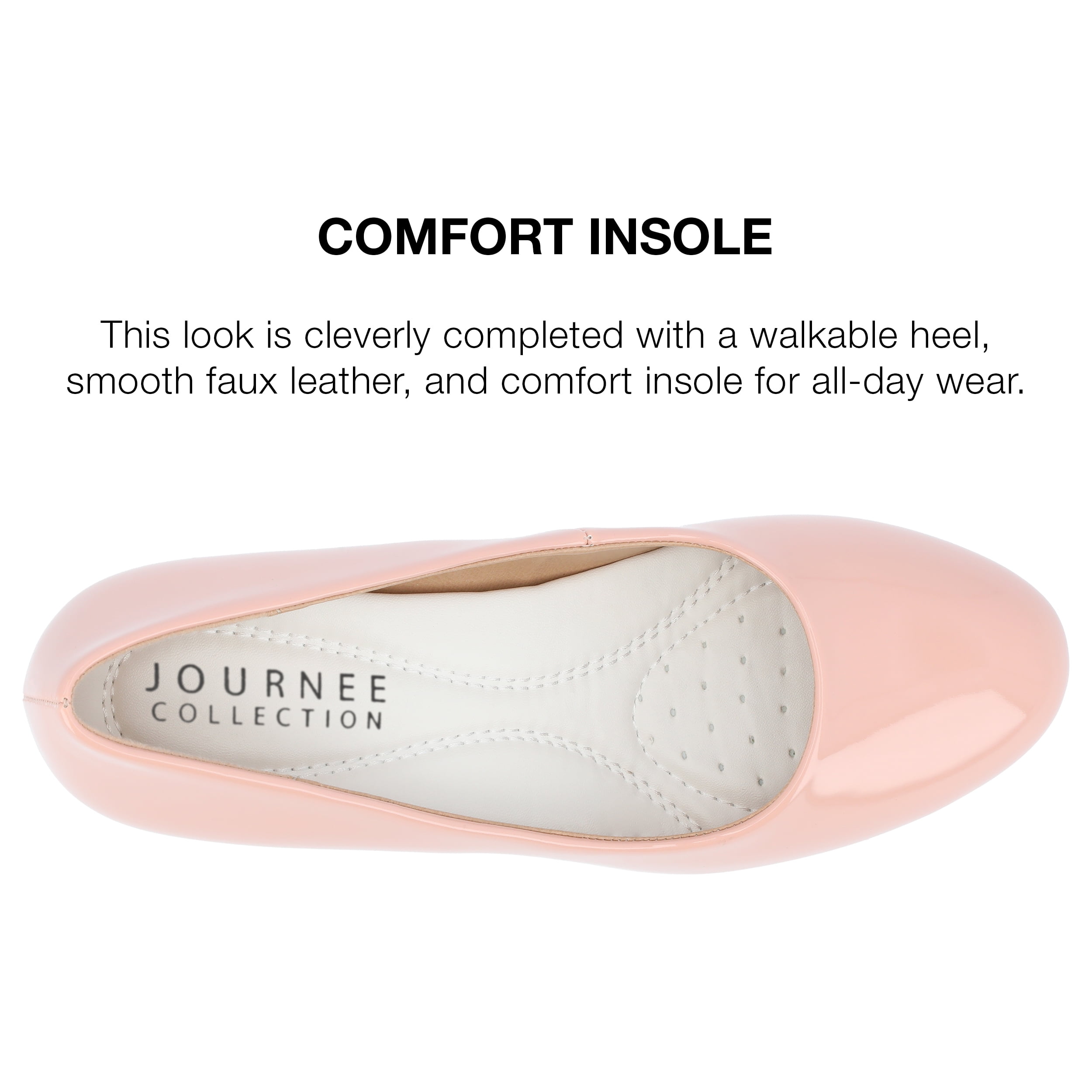 Journee Womens Luu Comfort Insole Round Toe Low Block Heel Pumps, Widths Available