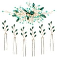 thumbnail image 1 of 1 juego de accesorios para el cabello de novia, horquillas, peinetas laterales, pinzas para peine con diamantes de imitación para mujer, peinetas decorativas, accesorios para el cabello verdes, 1 of 7