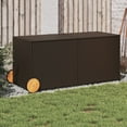 thumbnail image 1 of vidaXL Garden Storage Box with Wheels Brown 283L Poly Rattan, 1 of 5