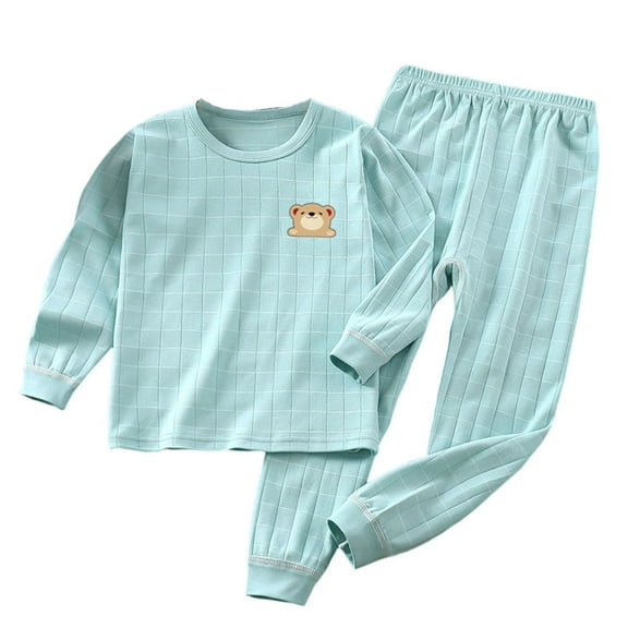 Hrsba Toddler Winter Casual Two-piece Outfit Sets, Children's Home Suit Set Long Sleeve Round Neck Top And Pants Pajama Set For 1-13 Years Old Boys And Girls
