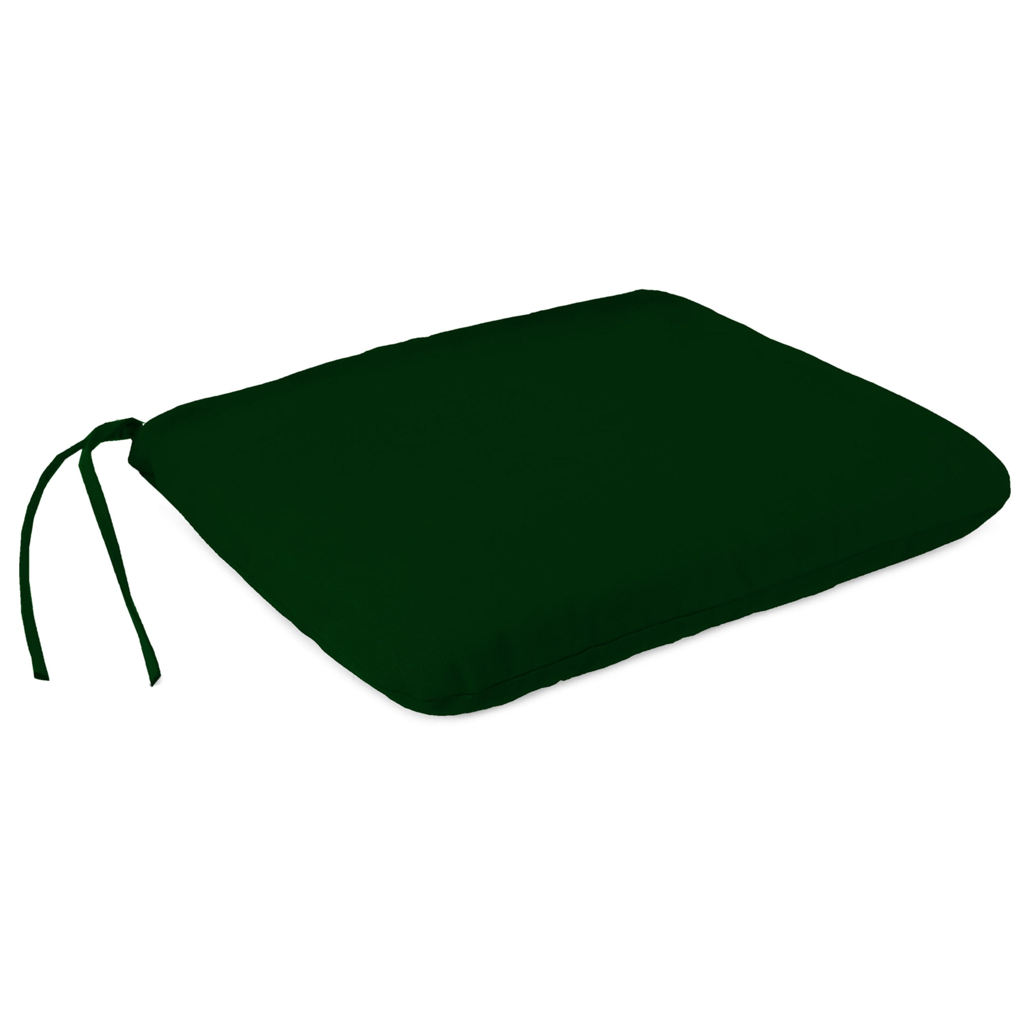 Jordan Manufacturing 16.5" x 18.5" Forest Green Solid Rectangular Outdoor Chair Pad Seat Cushion with Ties