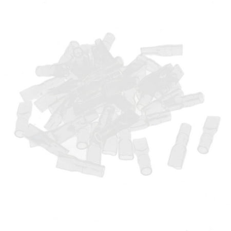 - 50 Pcs Clear 4.8mm Daul Female PVC Crimp Terminal End Insulated Cover Sleeves