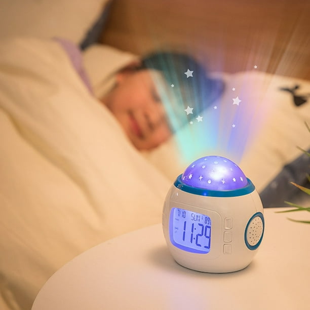 Projector Night Light Star Sky Alarm Clock Digital Display Bedroom Ligh Lamp Home Decor Gift For Kids Com Alarm Clock Digital Display Bedroom, Alarm Clock That Illuminates On Ceiling