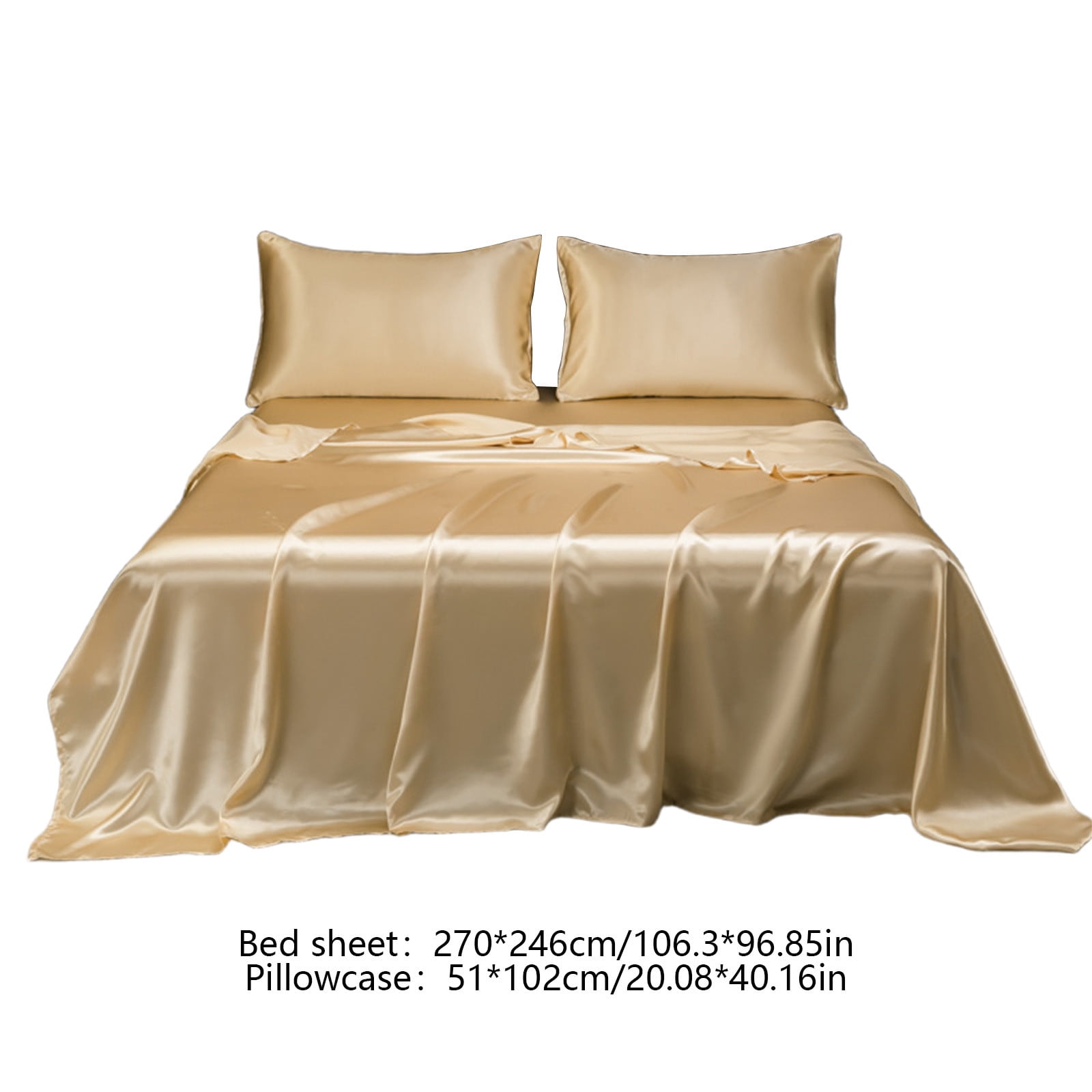 Soft Hotel Silk Bed Sheets, Solid Matte Satin Pillowcase Set, Polyester Microfiber for Better Sleep Refreshment, Home Bedroom Decor Enhancement, AESTIVO