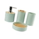 thumbnail image 4 of Juego de 4 accesorios de baño, regalo de inauguración de la casa, soporte para cepillo de dientes, accesorio de baño verde, 4 of 9