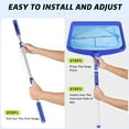 thumbnail image 4 of Swimming Pool Leaf Skimmer Net, Larger Capacity Pool Nets for Cleaning Finest Debris, Thickened Frame Pool Leaf Net Reinforced with Grid Structure, 4 of 7