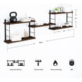 thumbnail image 2 of Wall Mounted Bookshelves, Floating Shelves for Wall, Wood Hanging Book Shelves for Room, Bedroom, Living Room, Easy Installation (Brown, 50W x 17H), 2 of 9