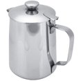 thumbnail image 1 of Taza de café de acero inoxidable Jarra de espuma de leche Jarra con tapa para arte de café con leche para cocina de oficina (600 ml). Afortunado Sencillez, 1 of 5