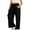 Black, variant on Alsol Lamesa Womens Activewear Wide Leg Pants High Waist Daily Wear Beach Trousers Cotton Linen Pants with Pockets 2XL