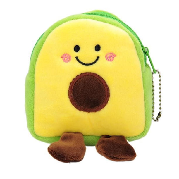 Monedero Con Cremallera De Frutas De Dibujos Animados, Monedero Multifuncional De Aguacate Para Cables De Datos