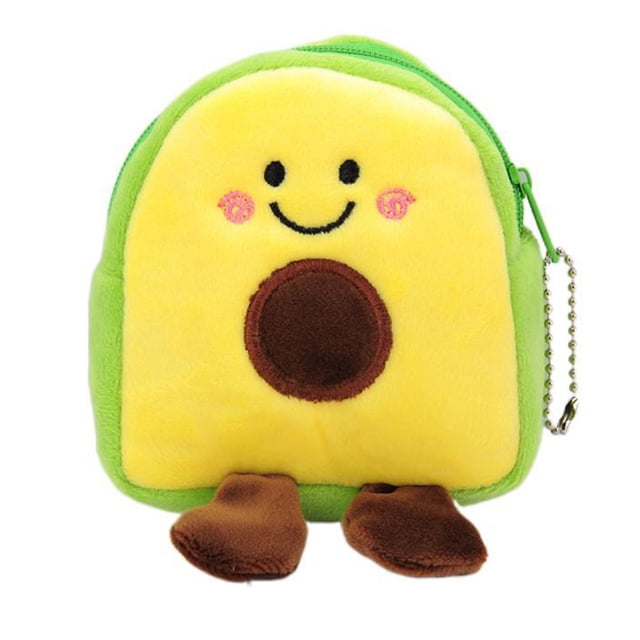 Monedero Con Cremallera De Frutas De Dibujos Animados, Monedero Multifuncional De Aguacate Para Cables De Datos