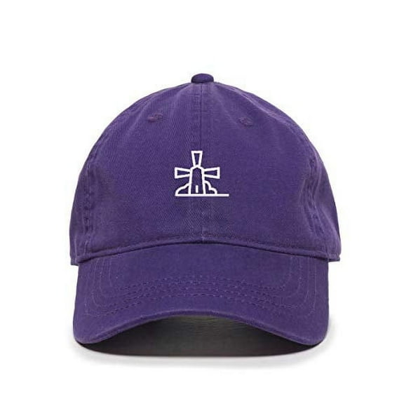 Tech Design Windmill Baseball Cap Embroidered Cotton Adjustable Dad Hat Purple