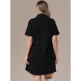 thumbnail image 4 of DARING DIVA Short Sleeve Denim Collared Button Front Jean Dress S Black, 4 of 7