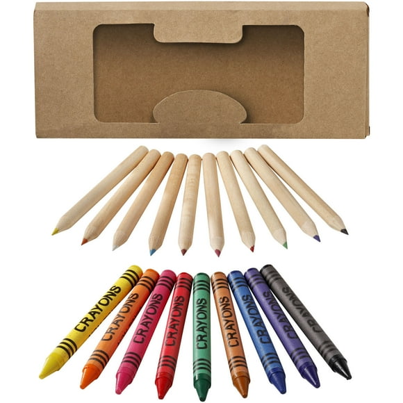 Ensemble de 19 Pcs de Crayons et Craies de Cire