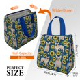 thumbnail image 3 of French Bulldog Sunflowers Floral Insulated Lunch Bag for Women & Adults,Large Portable Soft Cooler Lunch Bag,Thermal Food Storage Tote with Pearl Cotton,8.66L,8.75x5.75x9.5 Inch, 3 of 6
