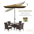 thumbnail image 2 of 6.5' x 10' Patio Umbrella, Rectangular Outdoor Table Umbrella with Crank & Tilt - Coffee, 2 of 9