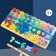 thumbnail image 3 of Apilador de formas 5 en 1 para contar, rompecabezas magnético multifuncional de madera con elementos oceánicos, juguete Montessori para clasificar números, 3 of 13