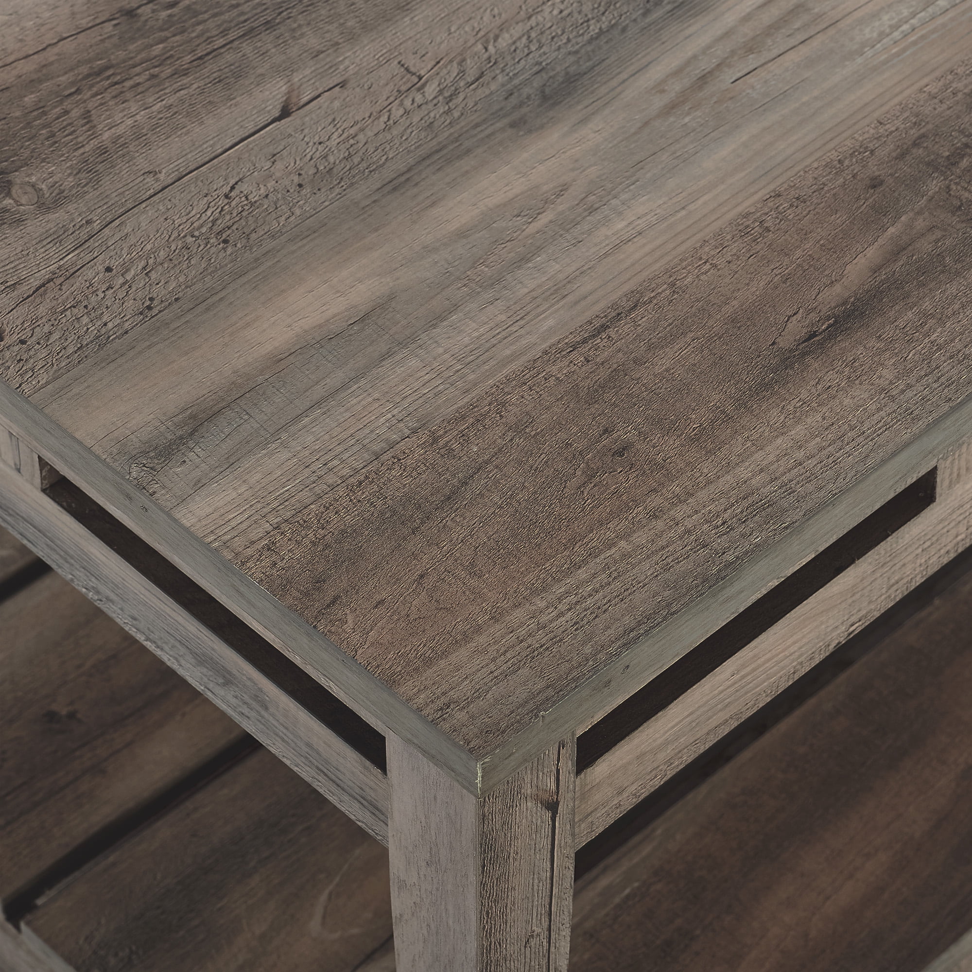 Manor Park Modern Farmhouse Square Laminate Coffee Table, Grey Wash