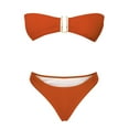 thumbnail image 4 of Babysbule Swimsuits for Women Fashion Women Split Swimsuit Show Waist Solid Color Bikini, 4 of 5