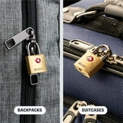 Brinks Solid Brass 22mm TSA Travel Keyed Padlock with 1/2in Shackle, 2 pack