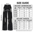 thumbnail image 4 of FEDPOP Girls Baggy Wide Leg Jeans, Elastic Waist Pull-On Denim Pants with Pockets, Casual Loose Teen Jeans, Black, 12-16Y, 4 of 7