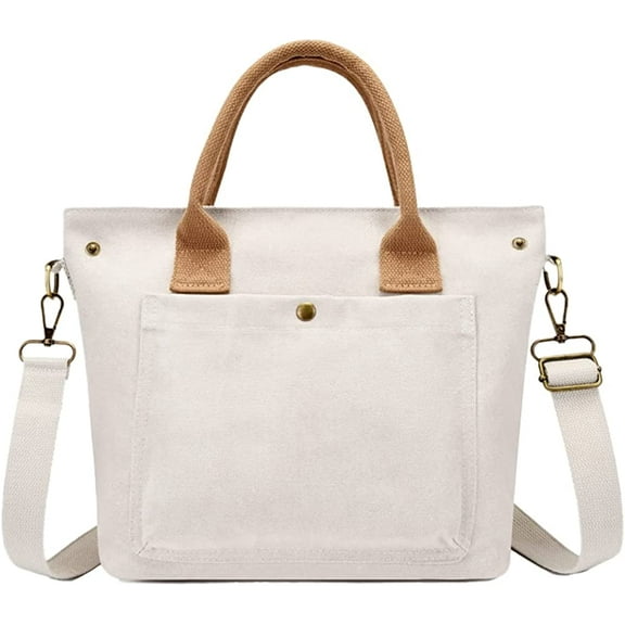 CoCopeaunts Women‘s Canvas Crossbody Bag Large Tote Handbag Travel Work Bag Casual Messenger bag with Adjustable Shoulder Strap