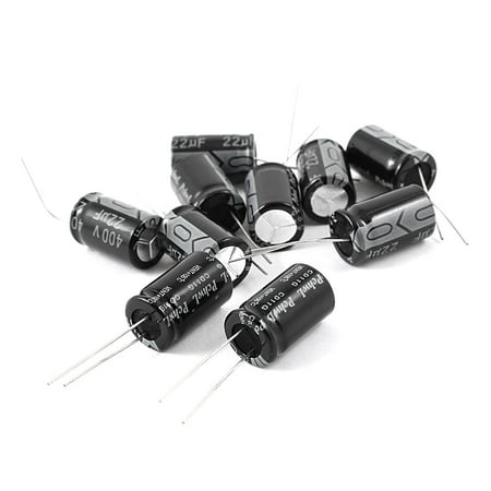 10pcs Radial Lead Aluminum Electrolytic Capacitors Black 22uF 400V 105C