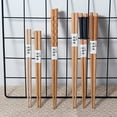 thumbnail image 2 of opvise 1 Pair Japanese Travel Portable Reusable Non-slip Wooden Chopsticks Tableware 1, 2 of 8