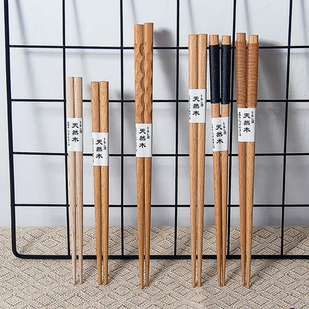 

Yesbay 1 Pair Japanese Travel Reusable Non-slip Wooden Chopsticks Tableware 3#