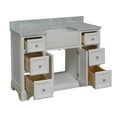 thumbnail image 2 of Zelda 48" Farmhouse Bathroom Vanity with White Cabinet and Carrara Marble Top, 2 of 7